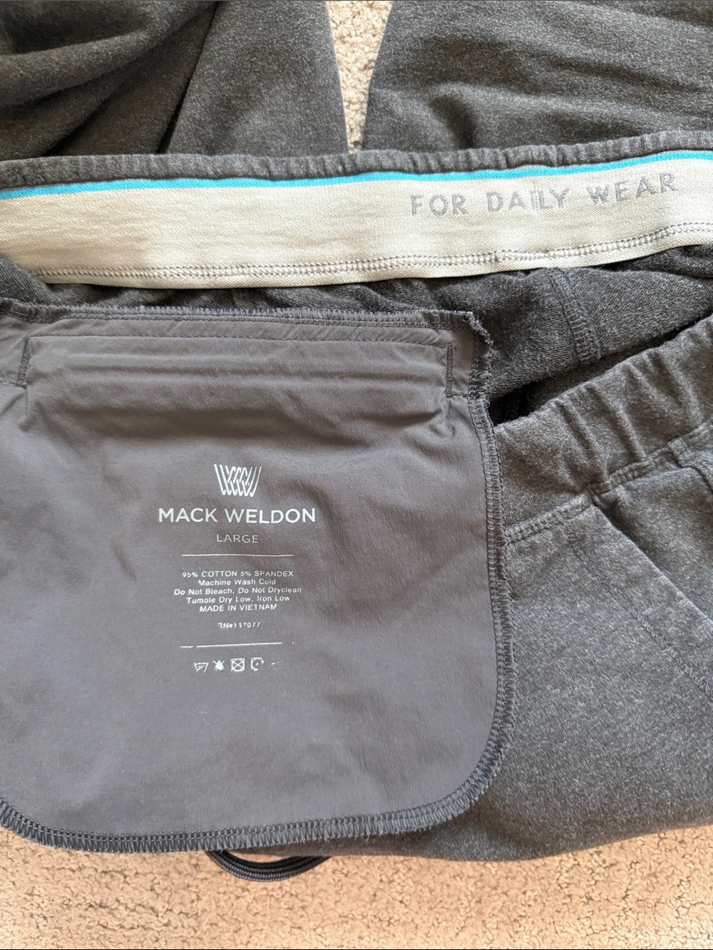 Mack Weldon Charcoal Heather Ace Joggers - Large - Picture 2 of 3